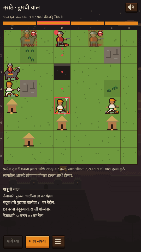 The first battle: Mavle guard the villages as the enemy column comes down the ghat road
